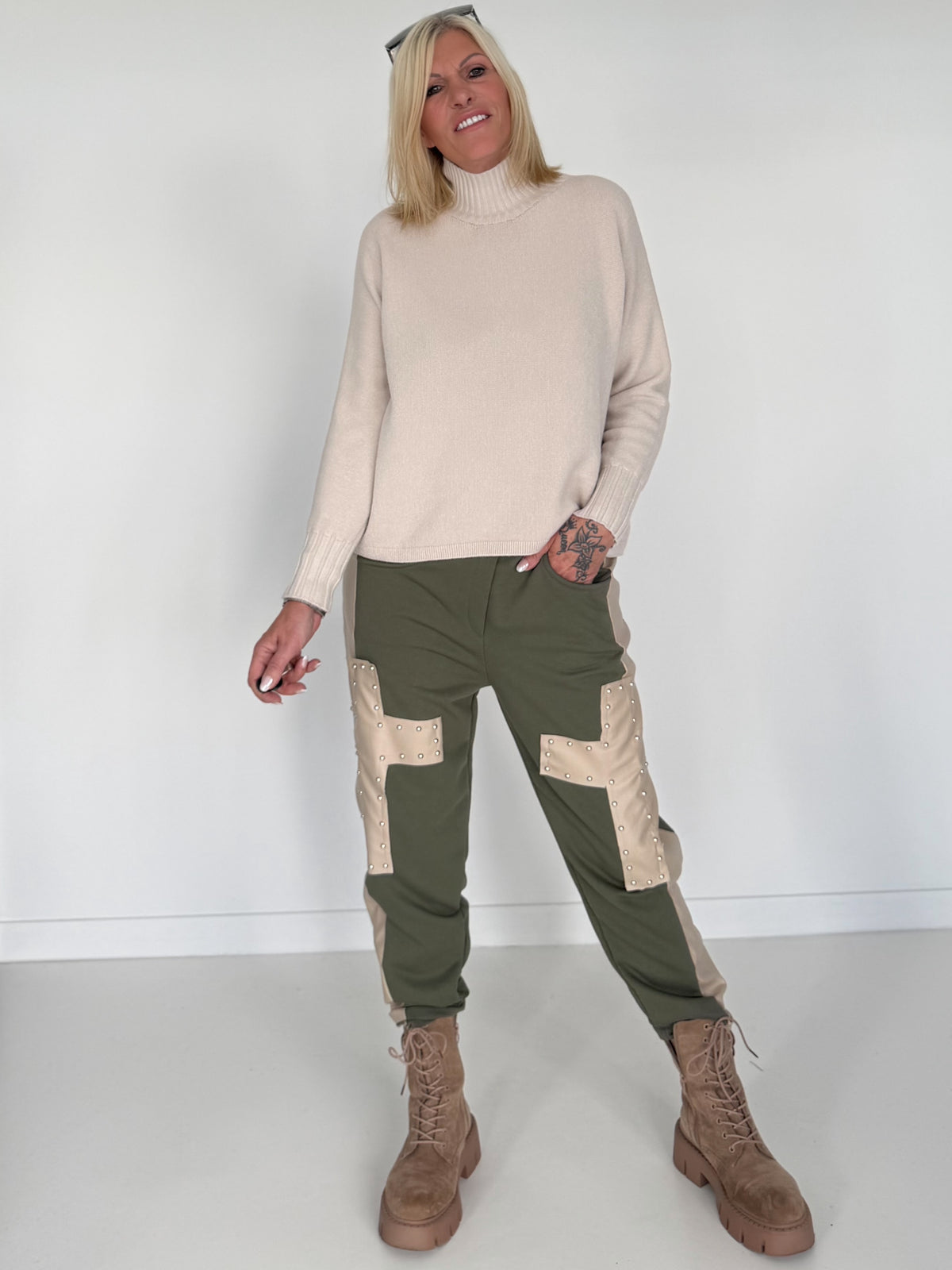 Basic Turtleneck-Pullover - beige