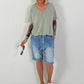Short denim baggy shorts