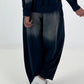 Lässige Sweat Ballonhose im Used-Look - marine