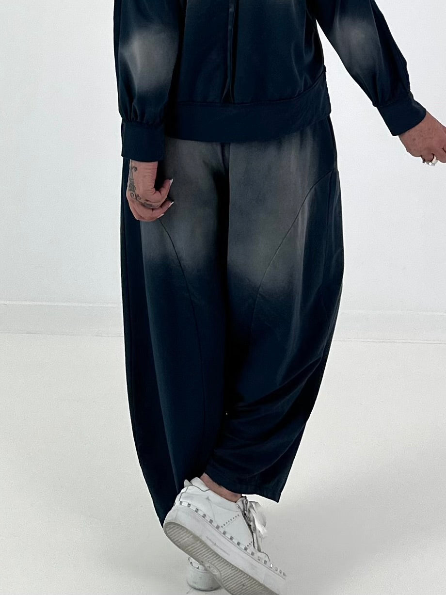 Lässige Sweat Ballonhose im Used-Look - marine