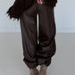 Vegane Lederhose 2 Looks - mokka