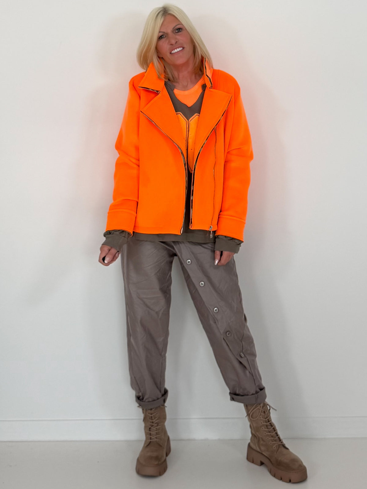 Biker Jacke - neonorange