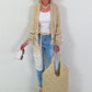 Boho Jacke mit aufwendigen Details- beige-gold