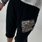 Short linen baggy dress with overlay and sequin details - khaki