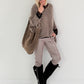 Vegane Lederhose mit Patch - taupe