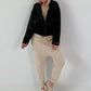 Vintage Blouson in leather look - black