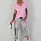 T-shirt with statement print - pink