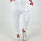 Baggy broek met statement-patch - wit