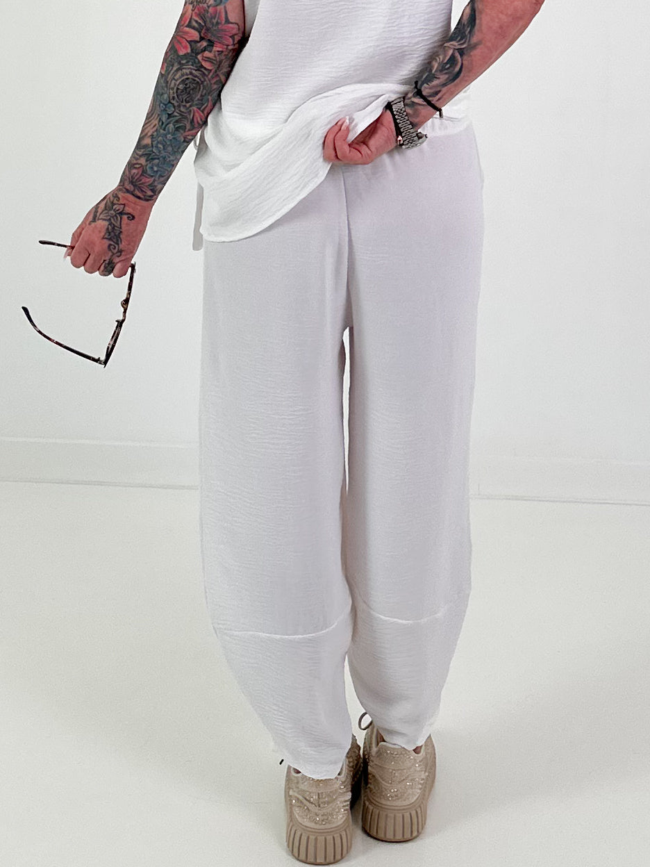Lightweight Balloon Trousers - white