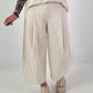 Ballon Hose mit langer Bundfalte - beige