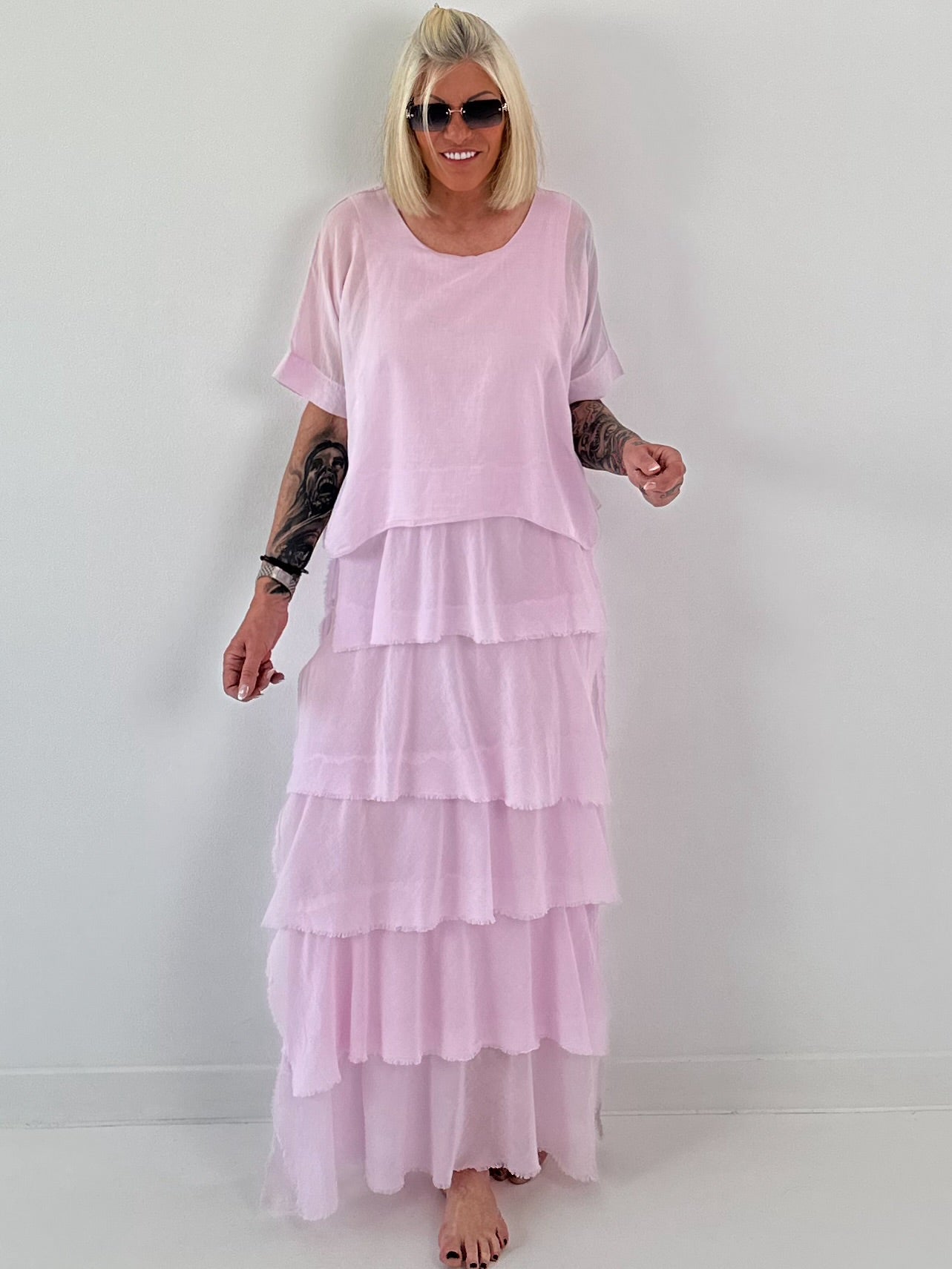 Kleid im Lagenlook - rosa