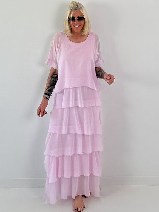 Kleid im Lagenlook - rosa