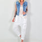 Pullunder mit Raute - weiss-beige