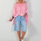 Tunic with side ruffles - pink
