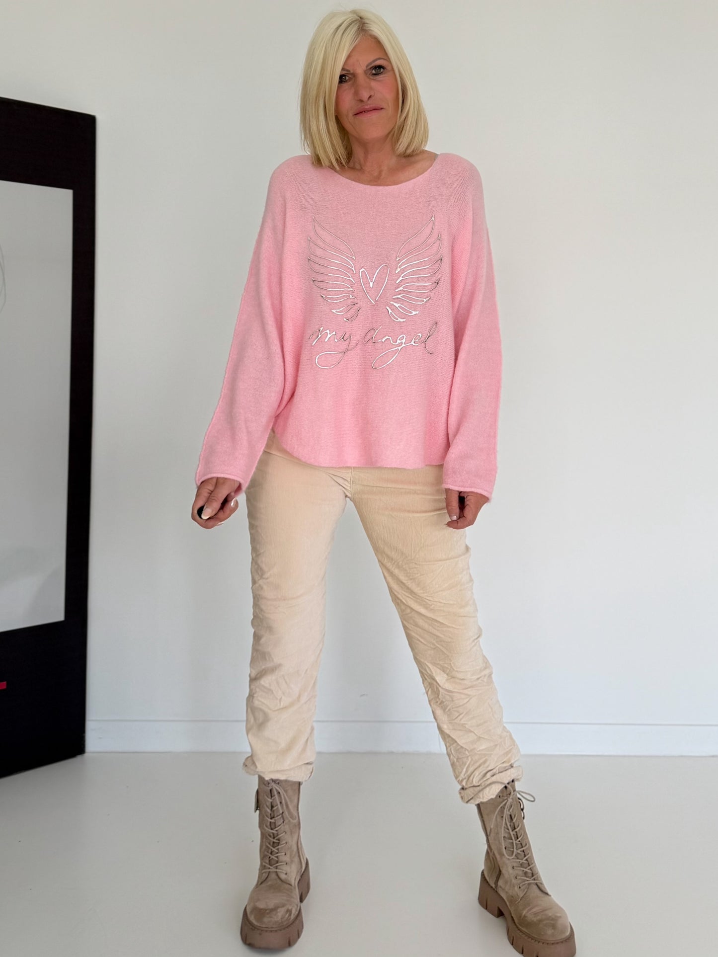 Weicher Pullover My Angel - rosa