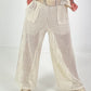 Crochet trousers with lurex - beige
