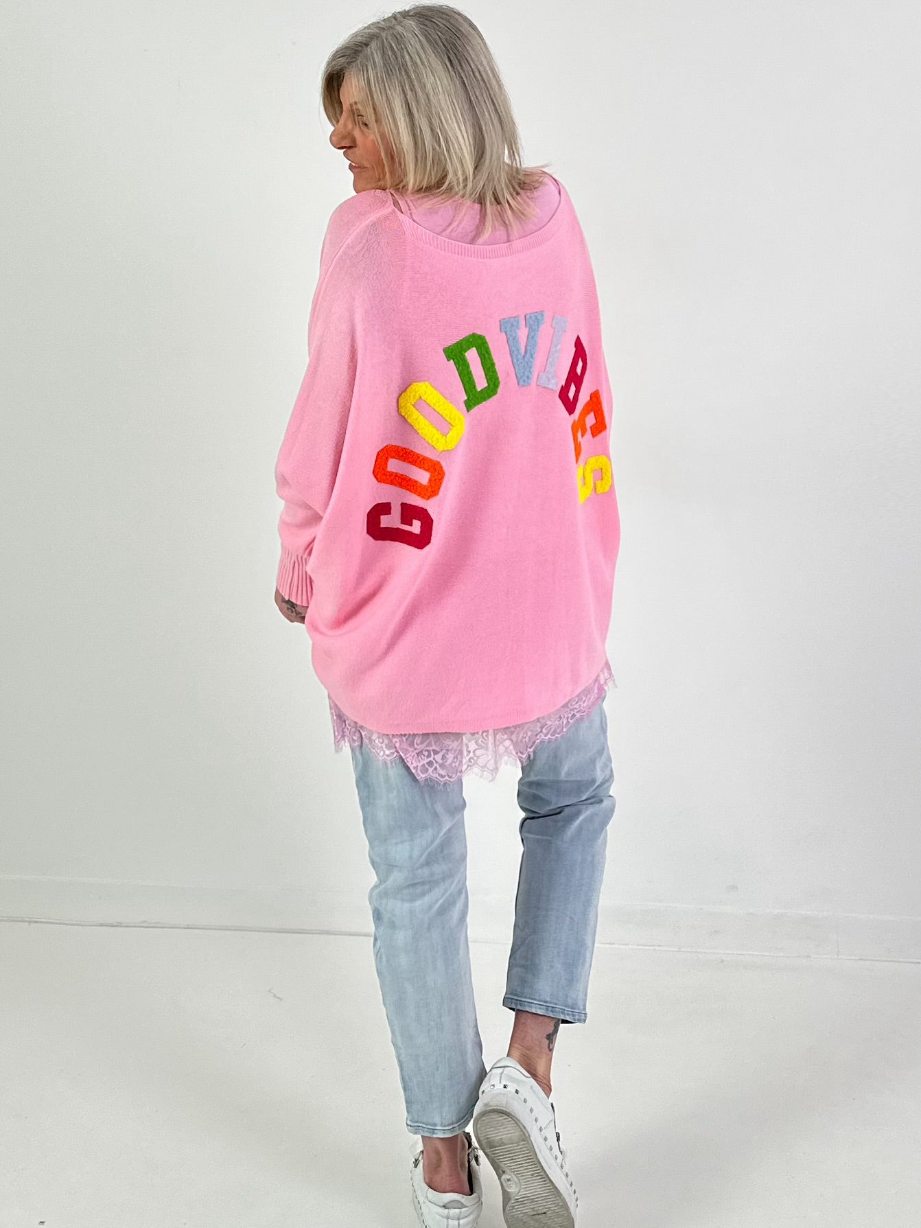 Pullover Good Vibes - rosa