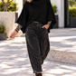 Sweater with turned-up sleeves - black