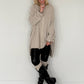 Oversized Long-Sweatjacke im Used-Look - beige