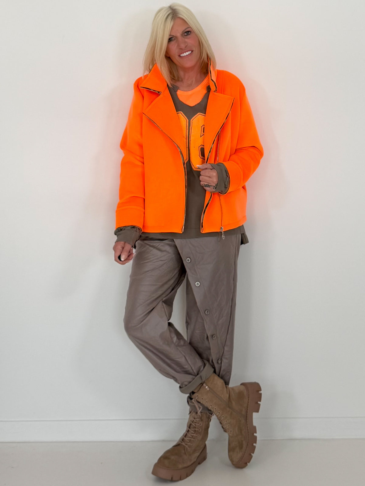 Biker Jacke - neonorange