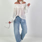 Carmen Tunic with Ruffles - white