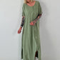 T-Shirt Kleid mit Ösen -khaki