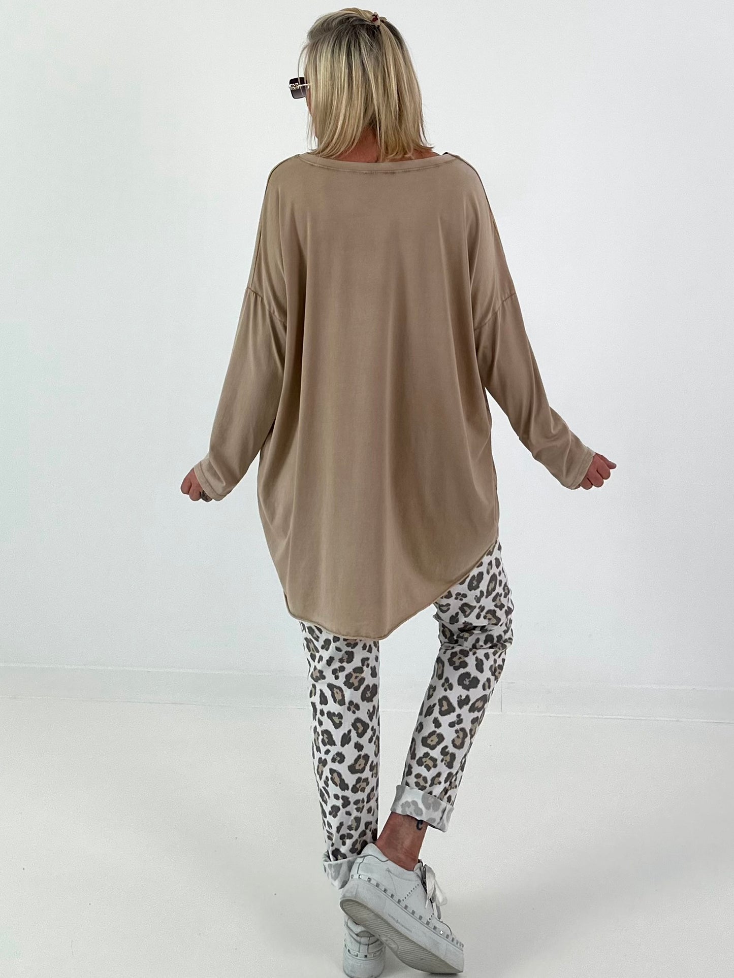 Oversized Shirt stone washed - camel