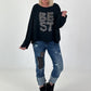 Oversized sweatshirt met gedetailleerde afwerking - zwart