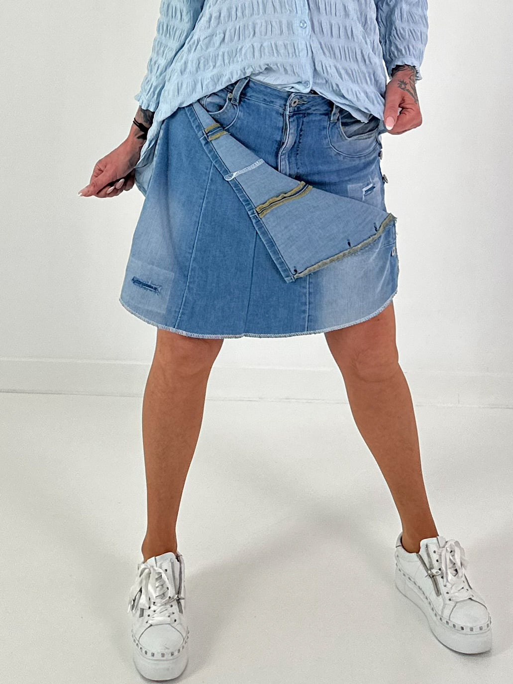 2-in-1 denim shorts
