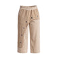 Hose mit Overlay und Metallösen - beige