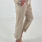 Hose mit goldenen Nieten-Details - beige