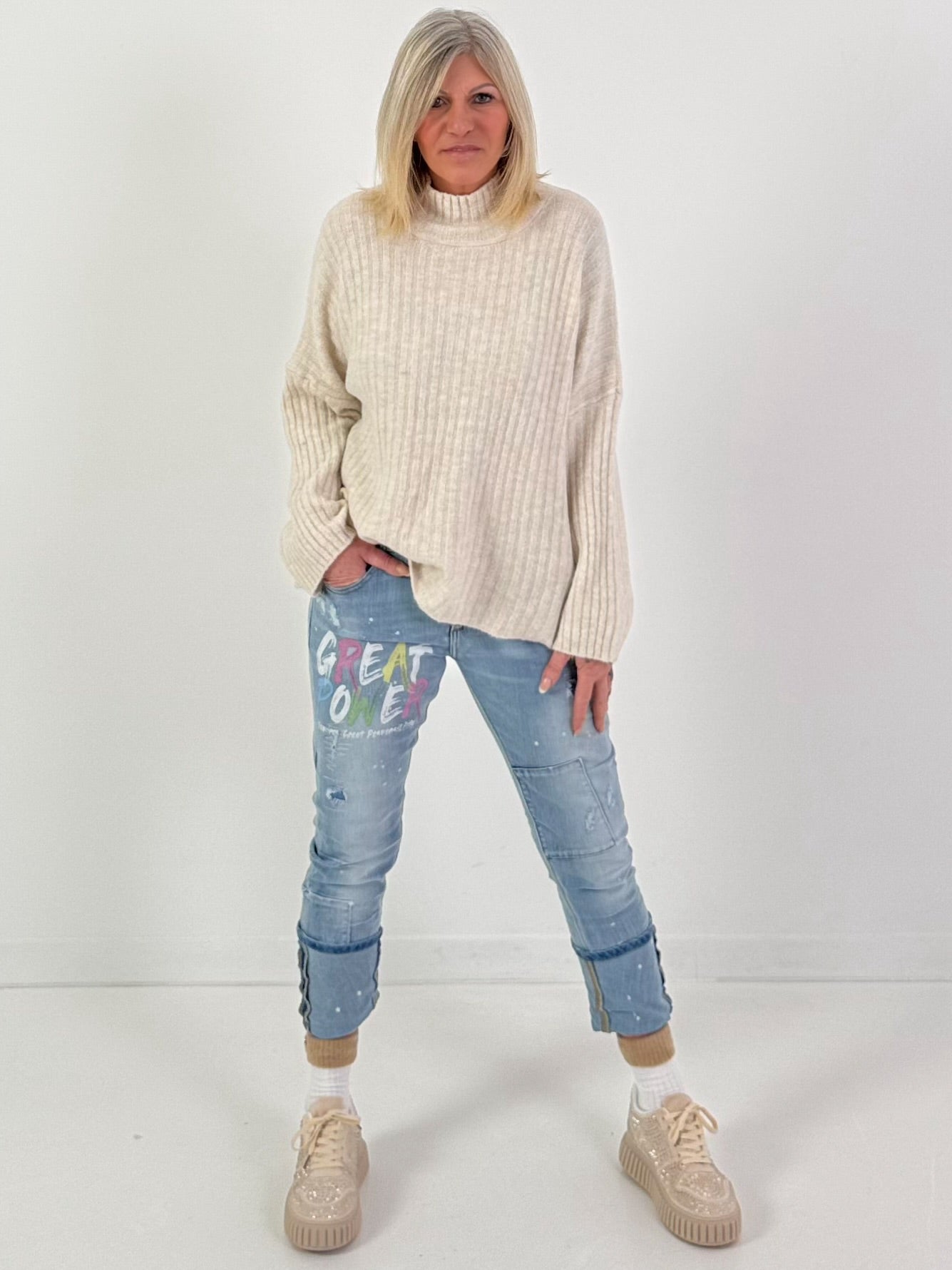 Pullover Modell "Feather Touch" - beige