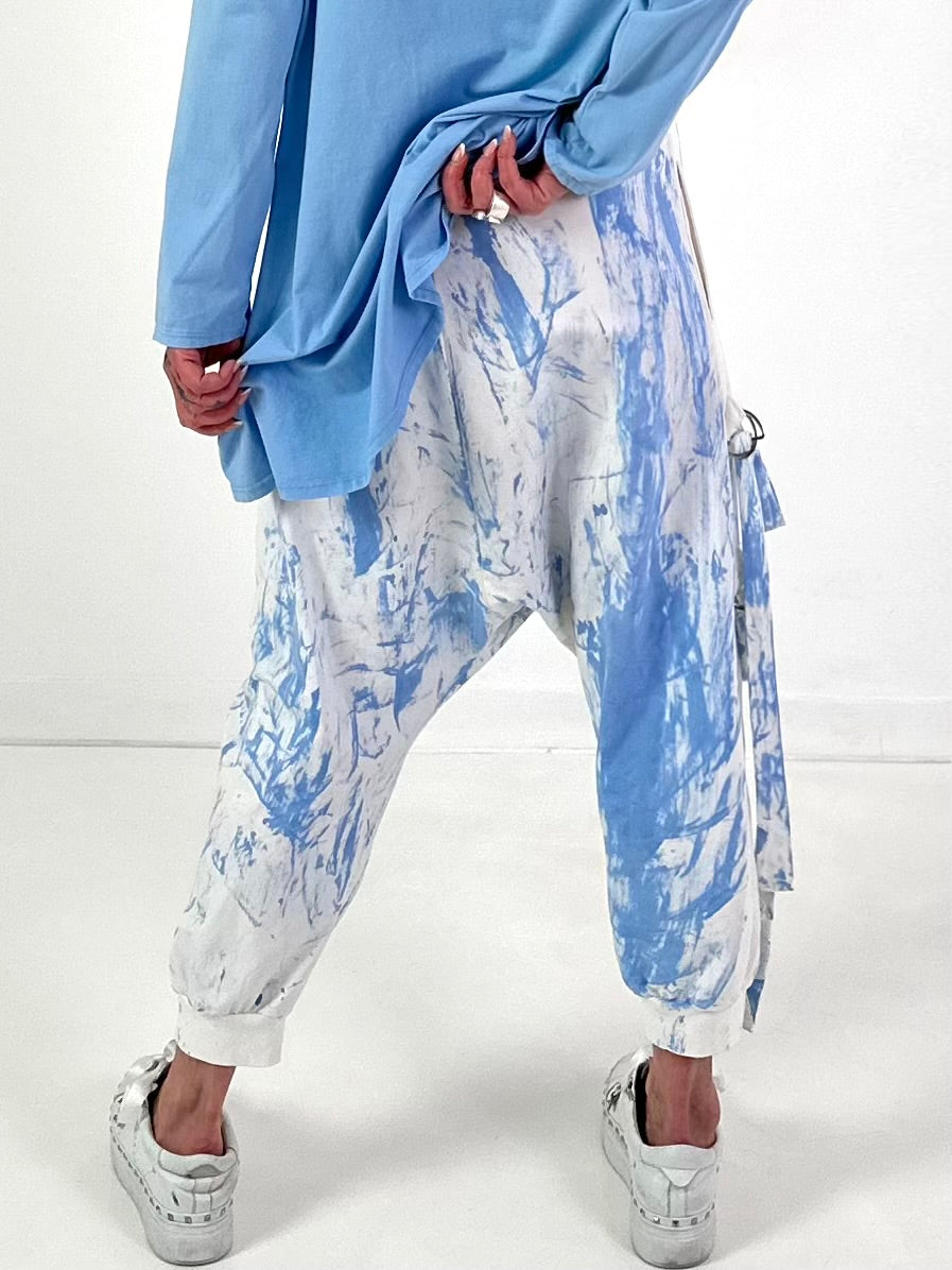 Batik-Baggy Amour - weiss-blau