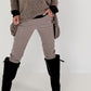 Vegane Lederhose mit Patch - taupe