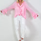 Volantbluse Modell "Lush Light" - rosa