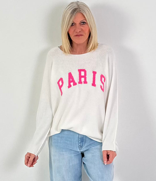 Pullover Modell "Fleur de Paris" - weiss