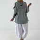 Hoodie Shirt mit Cut Out Shoulder - grau