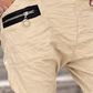 Vegane Leder-Baggy mit Patch - beige