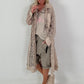 Jeansmantel mit floralem Netzeinsatz - beige ( lieferbar ab 26.05.26)