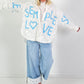 Spitzenbluse Modell "Semple Love" - weiss-hellblau