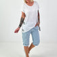 T-Shirt with side eyelets - white