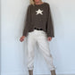 Kuscheliger Pullover mit Sternmotiv - mokka-beige