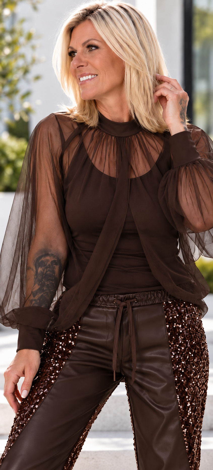 Sheer Sleeve - mokka