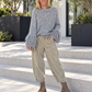 Weiche Ballon-Cordhose mit Gürtel - stone-washed-beige