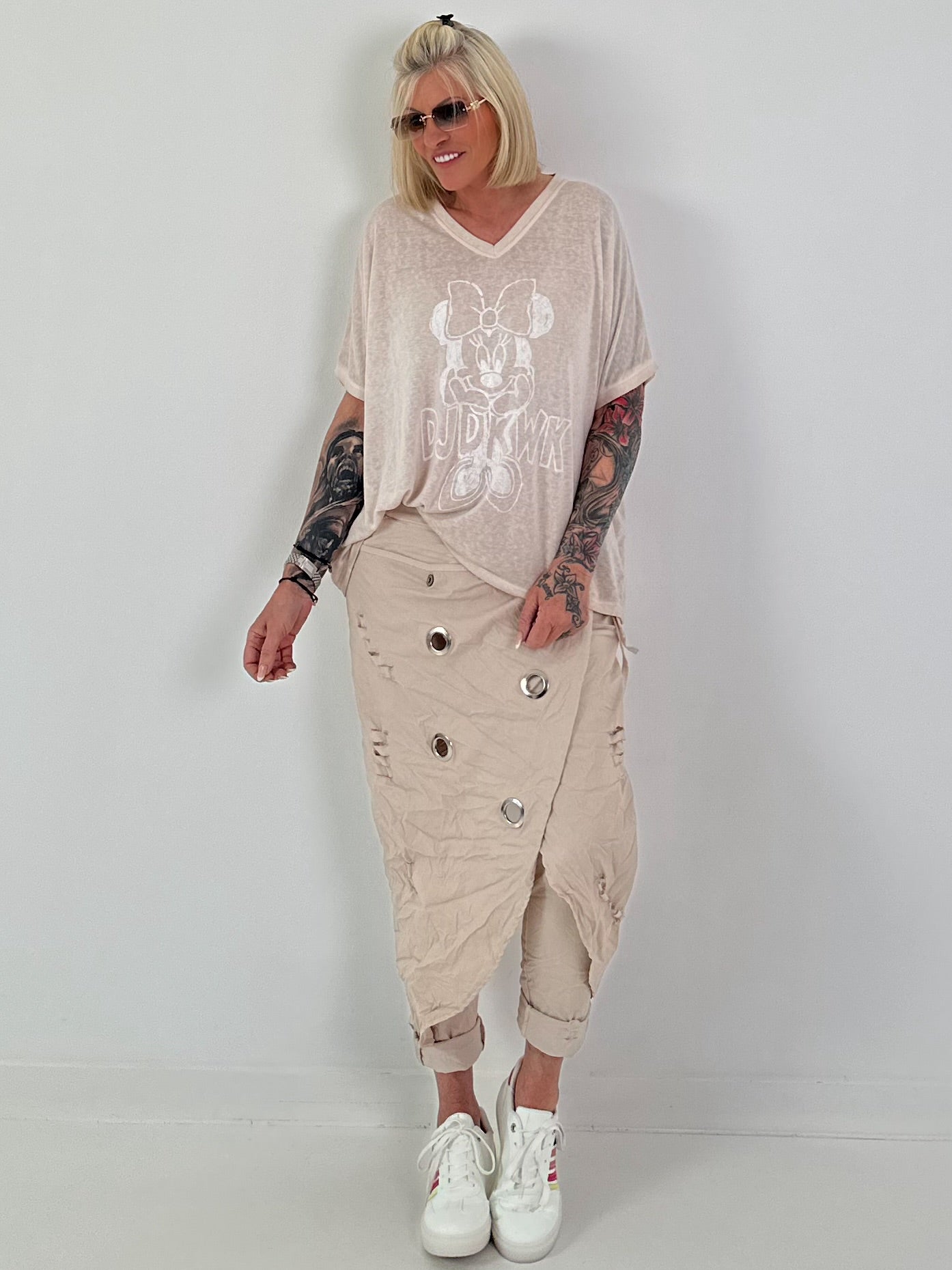 Fine knit shirt Mouse - beige