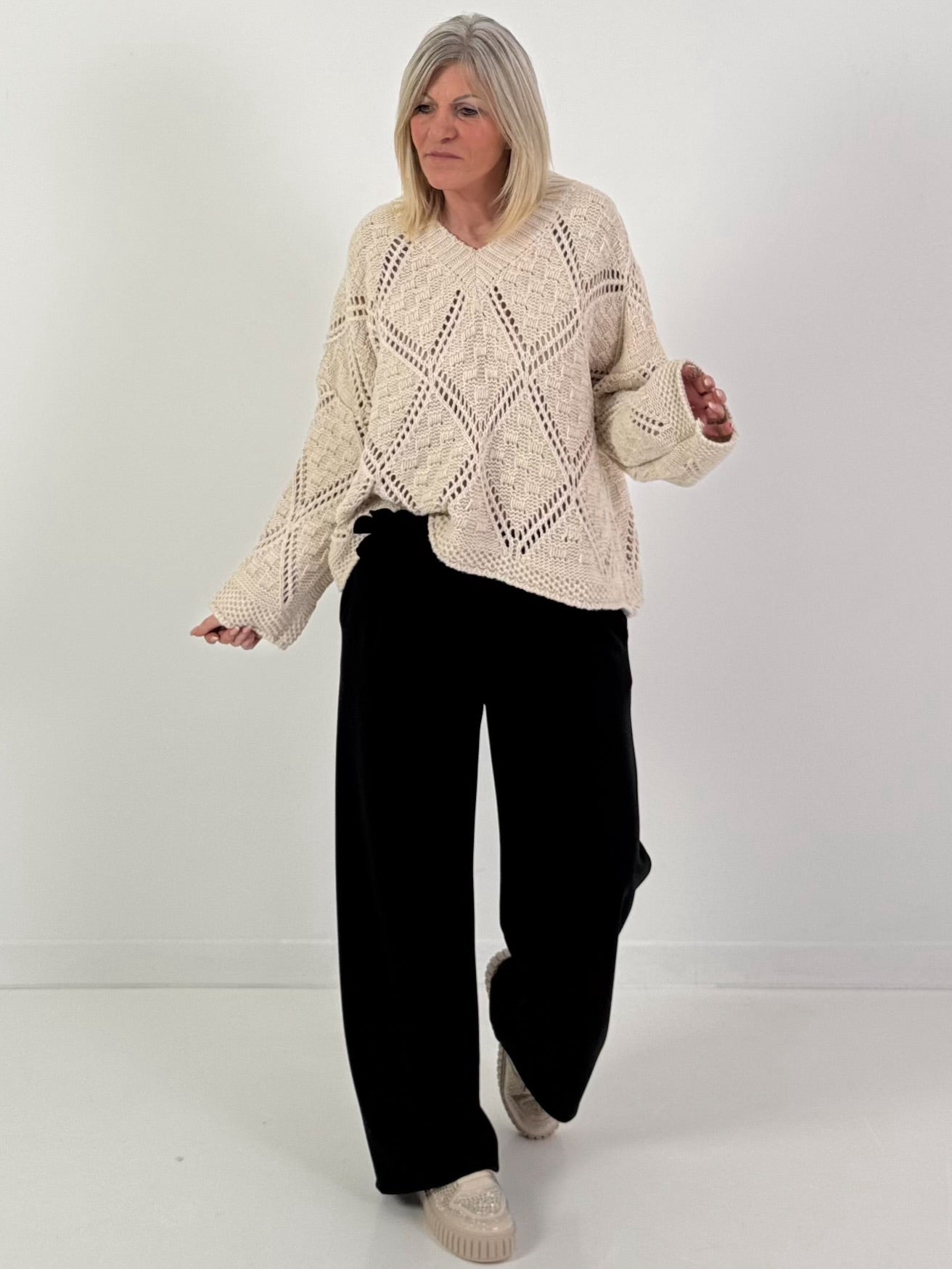 Trui model "Soft Structure" - beige