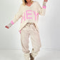 Pullover Hey You - beige-weiss