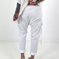 Baggy broek met opgestikte cargozak - wit
