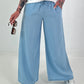 Jeans with elasticated waistband - light blue