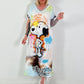 Jurk met printmix - wit-geel-multicolor